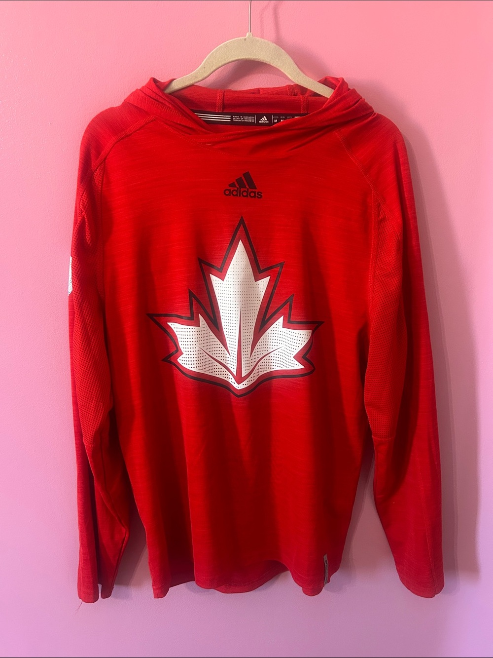 adidas Men’s Red Jersey with Toronto White Maple Leaf Graphic